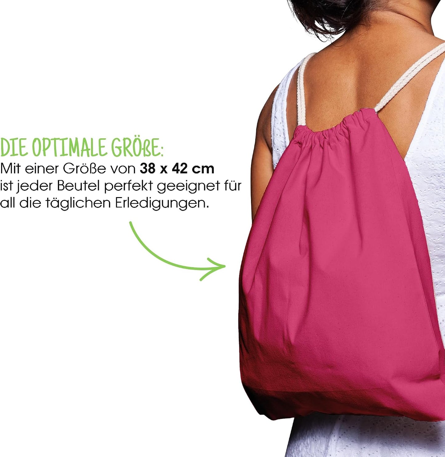 10er-Set Turnbeutel, Rosa 38 x 42 cm