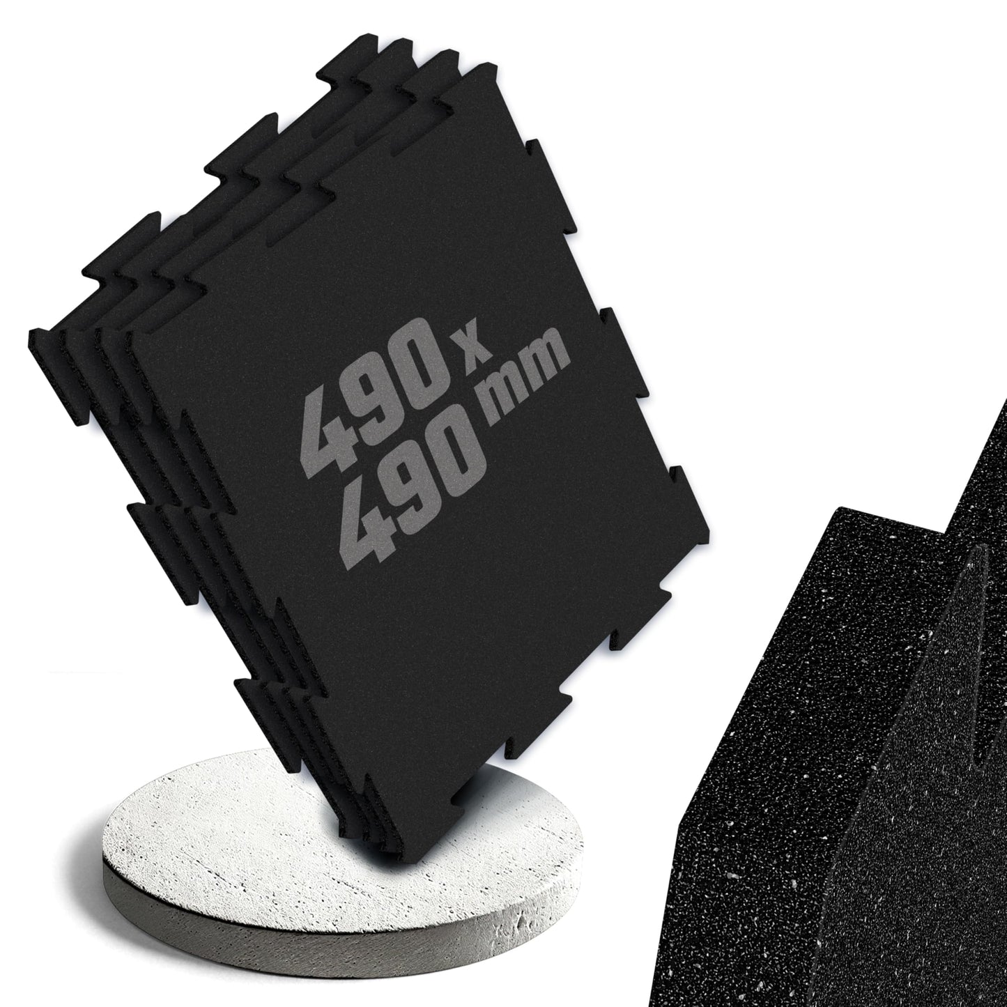 Bodenschutzmatten Set, Puzzle 10mm - Schwarz 4 Stück