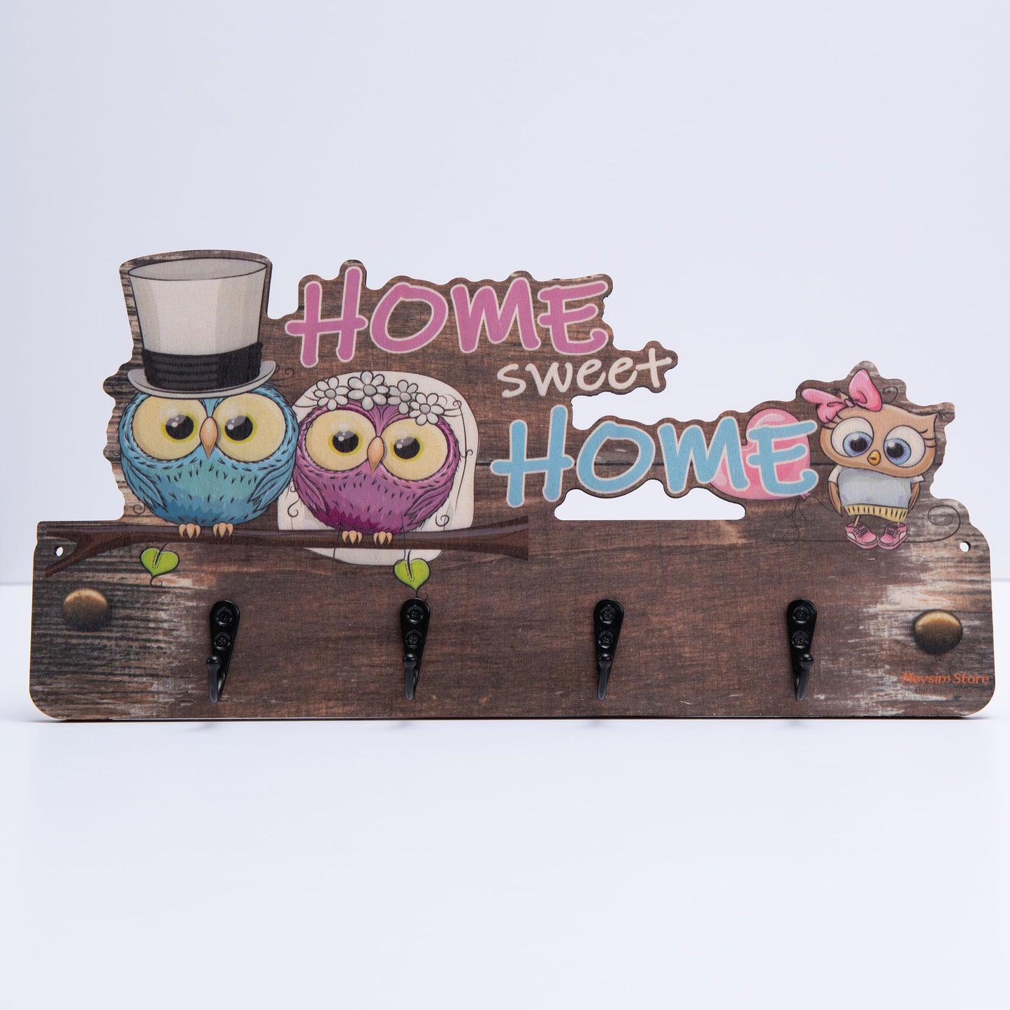 2er-Set Kindergarderobe mit Haken, 2 Stück Home Sweet Home