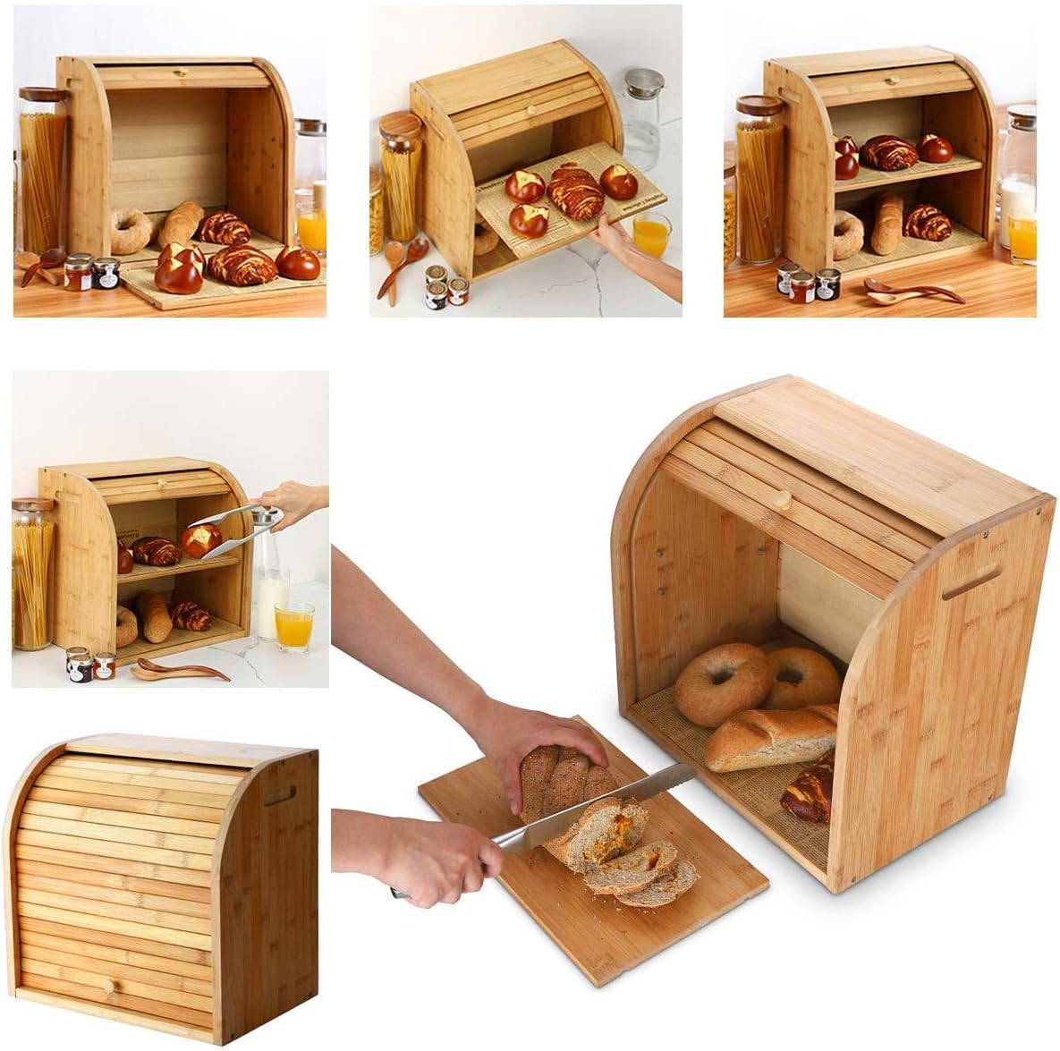 2-stöckiger Brotkasten mit herausnehmbarer Schicht