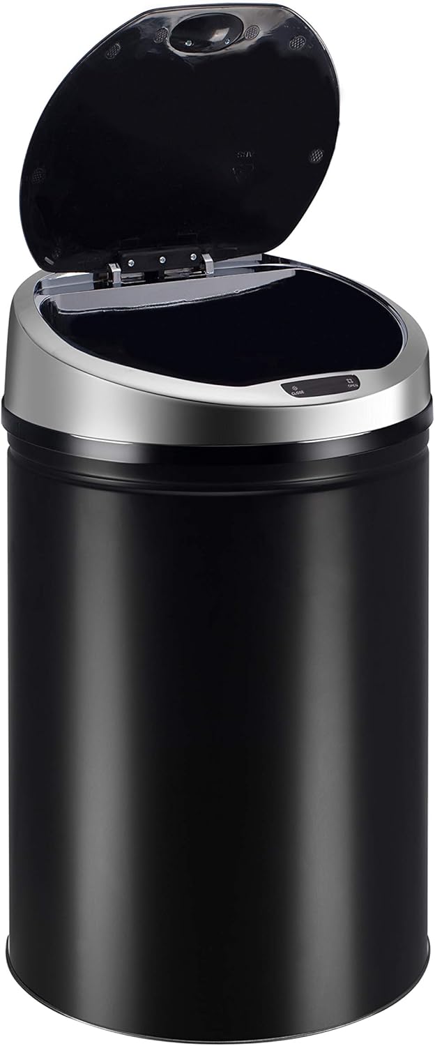 Abfalleimer mit Sensor, 40 Liter Schwarz