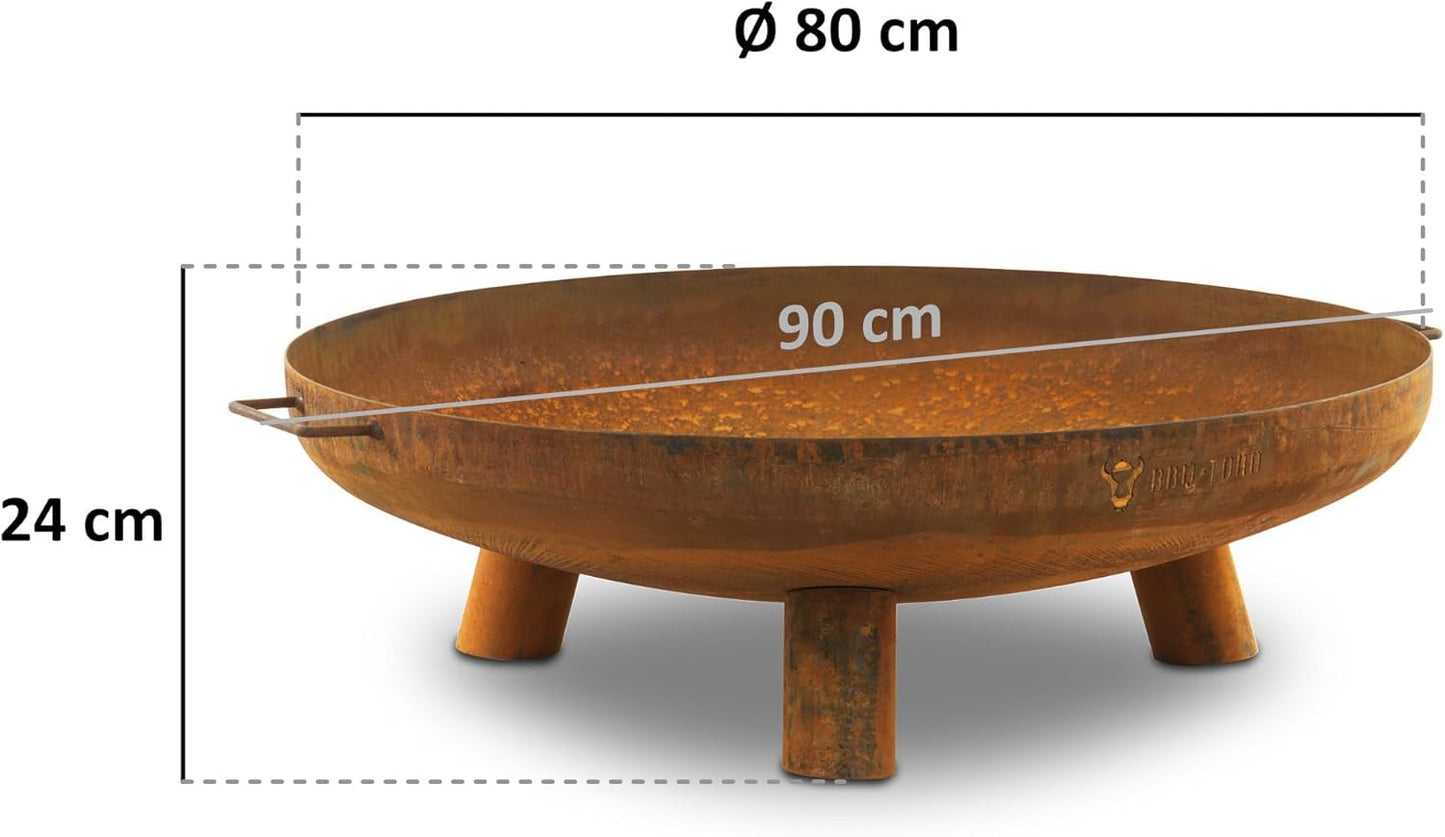 Tragbare Feuerschale, Ø 80 cm Rostoptik