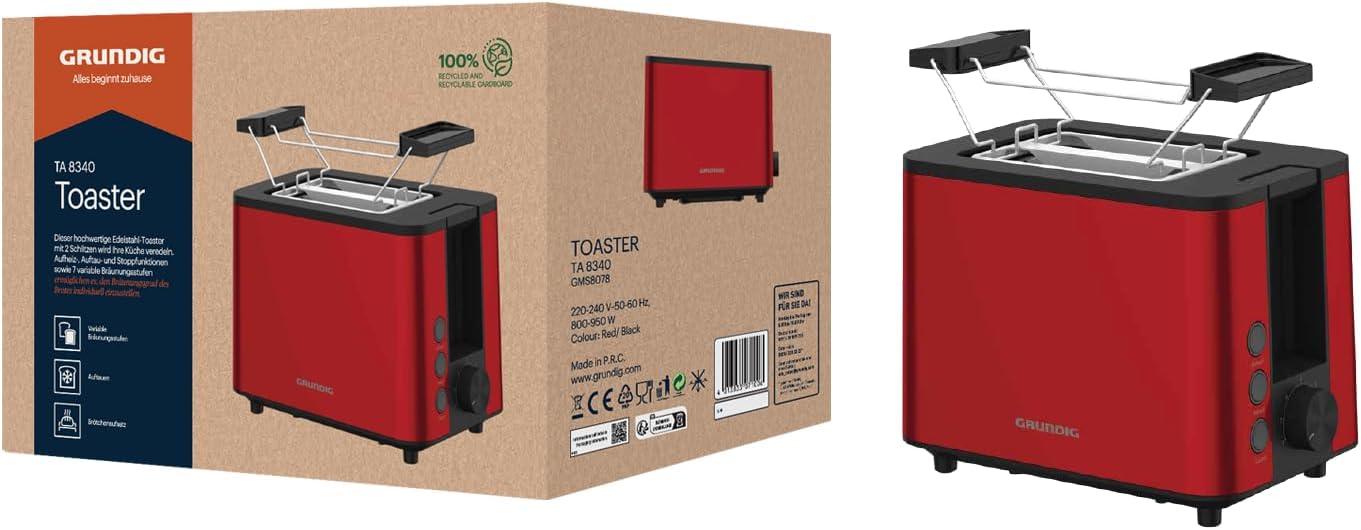 TA8340 Toaster mit Brötchenaufsatz, Style 2024