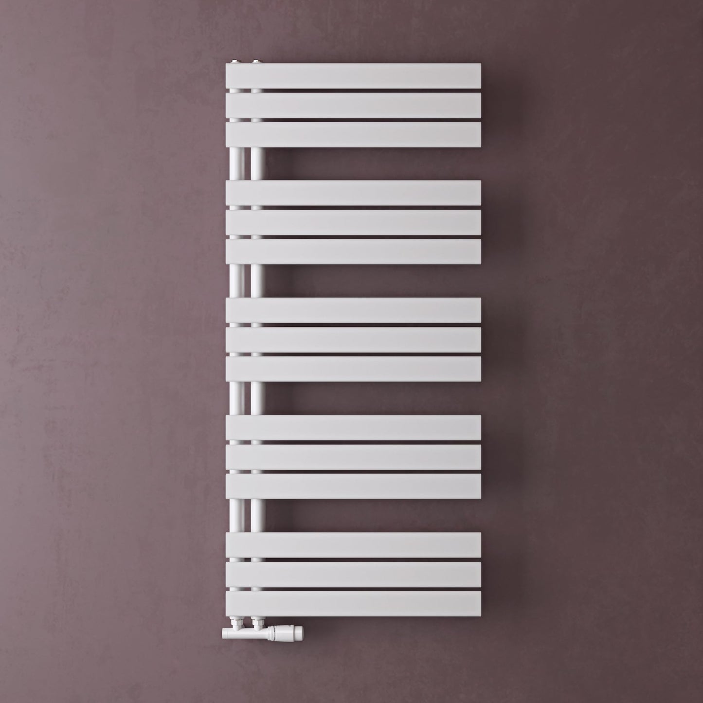 Handtuchheizkörper mit Seitenanschluss 131x60cm, 131x60cm Weiss
