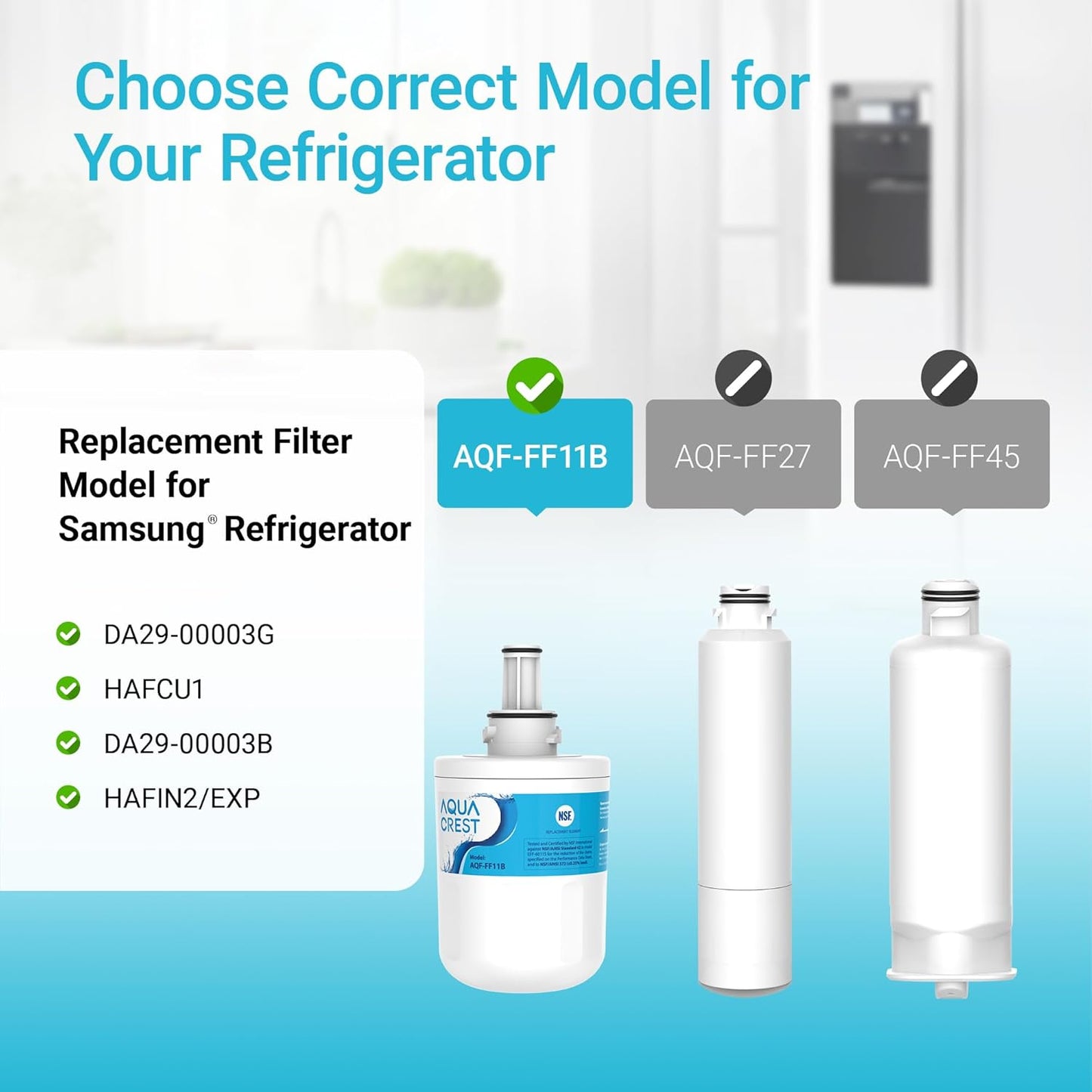 3er-Set Kühlschrank Wasserfilter für Samsung, 3 Stück (1er Pack)