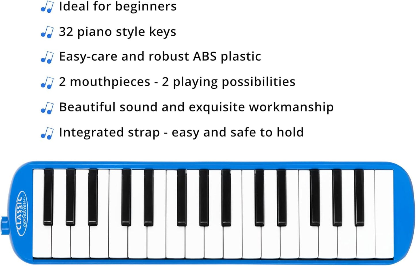 Melodica mit 32 Tasten und Zubehör, Blau