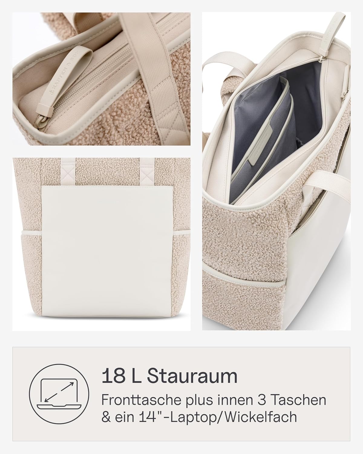 2in1 Wickeltasche Set, Sandstone Fleece 18 L