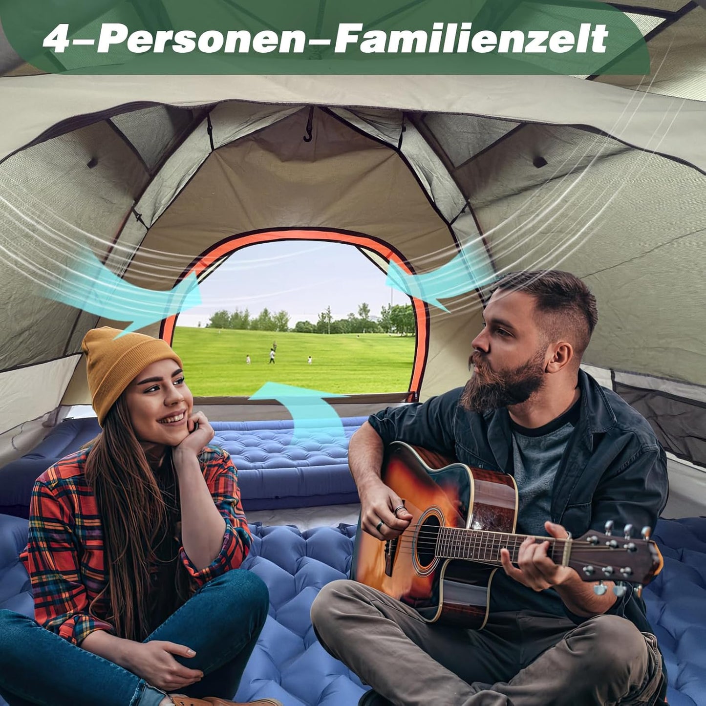 Pop Up Campingzelt für 2-4 Personen, wasserdicht