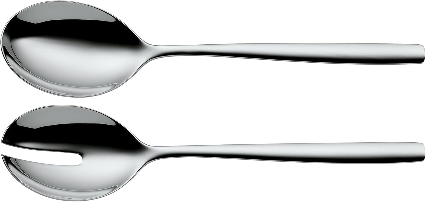 Salatschüssel Set mit Salatbesteck 25cm Taverno Glas Edelstahl 18/10 poliert, Salatschüssel 23.5 cm