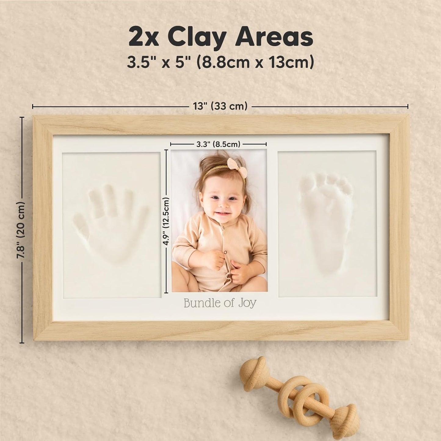 Hand- und Fussabdruck-Set, 33x20cm, Ash Wood Duo, 33cm x 20cm