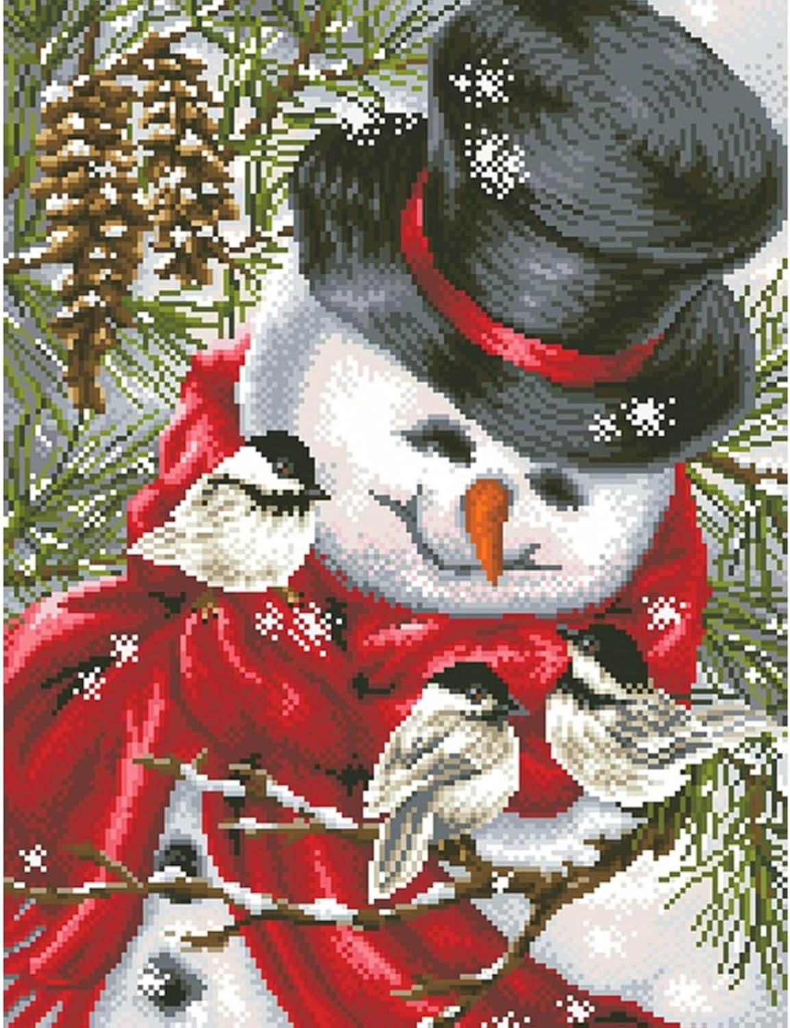 Diamond Painting Set Schneemann mit Vögeln, My Little Friends