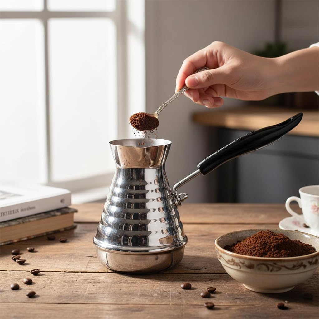 Türkischer Kaffeekocher Mokkakanne aus Edelstahl (500 ml), 500 ml