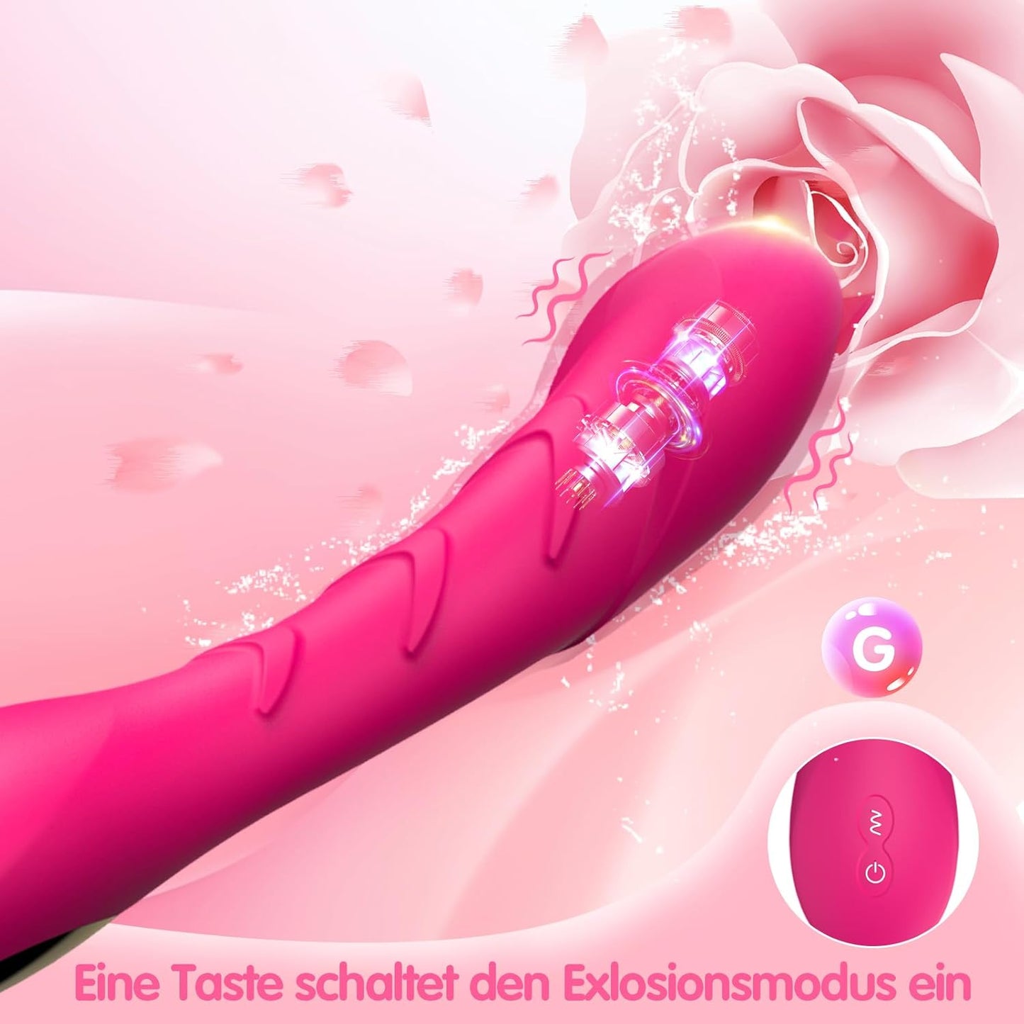 G-Punkt Vibrator mit 12 Vibrationsmodi, leise, Rosa