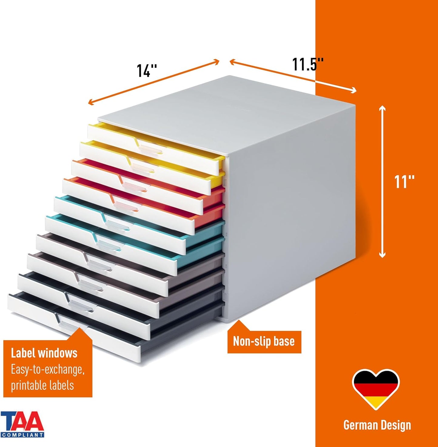 Schubladenbox A4, 10 Fächer