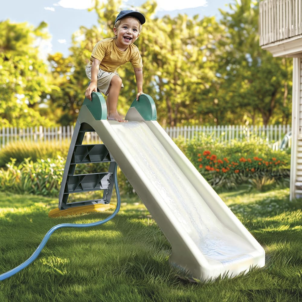 Kinderrutsche für Indoor & Outdoor, Weiss & Grau