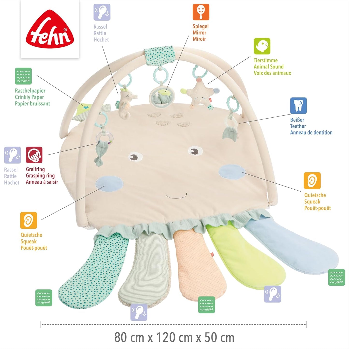 Oktopus - 3-D-Activity-Decke und Spielbogen, Oktopus