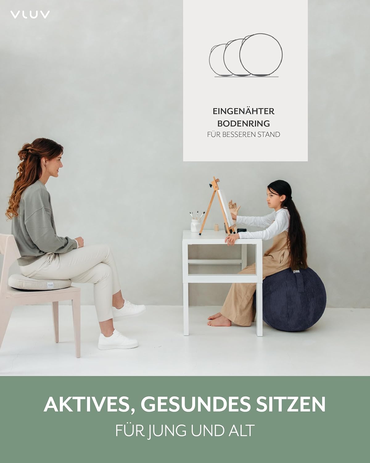 Ergonomischer Sitzball Vlip, Navy 50 - 55cm