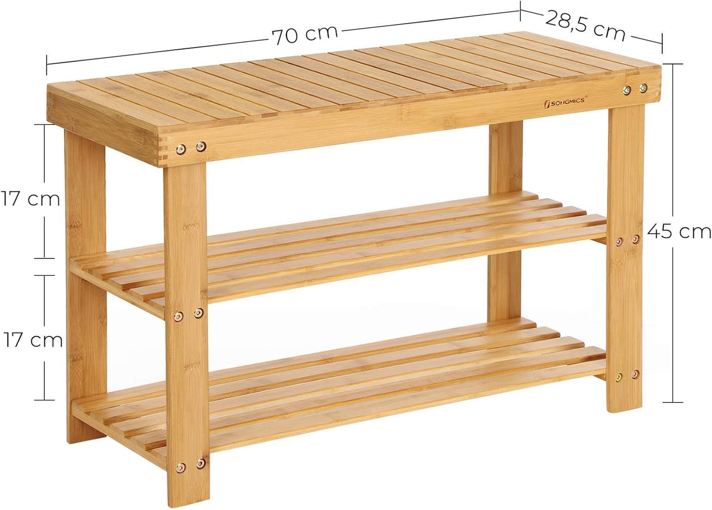 Tommy, Naturfarben 70L cm ohne Sitzfläche