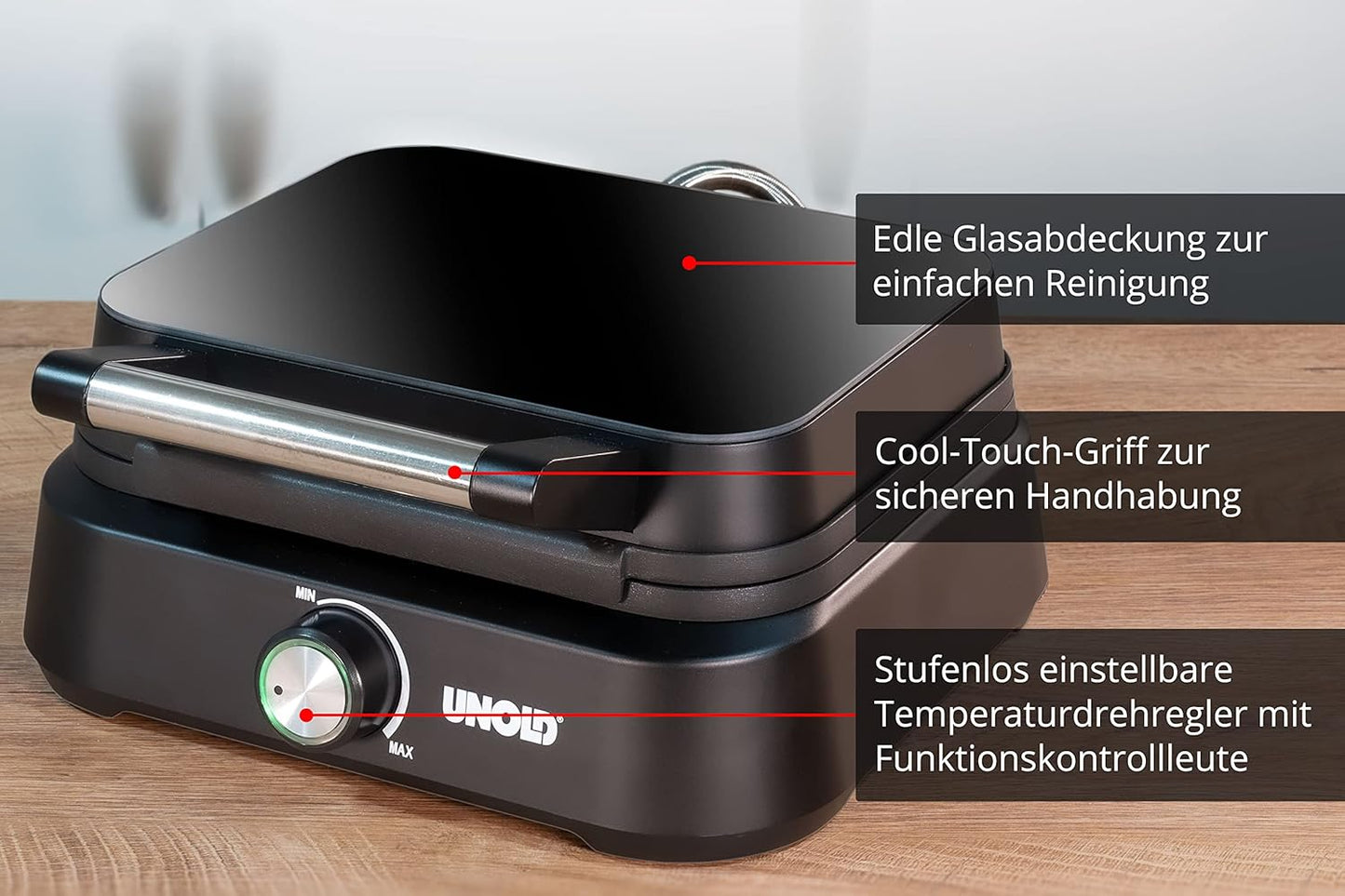 Belgisches Doppel-Waffeleisen mit Temperaturregler