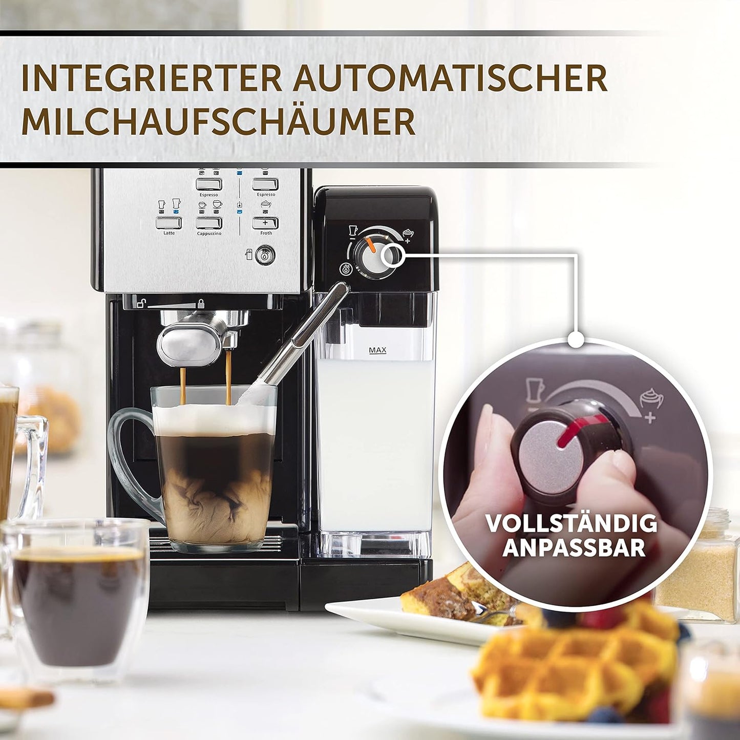 Prima Latte II Kaffeemaschine, Silber