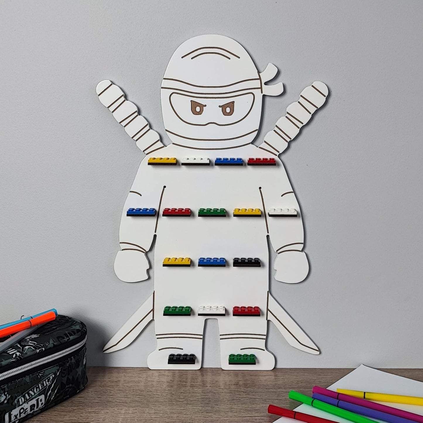 Aufbewahrungsregal für Minifiguren, Ninja 17 Weiss