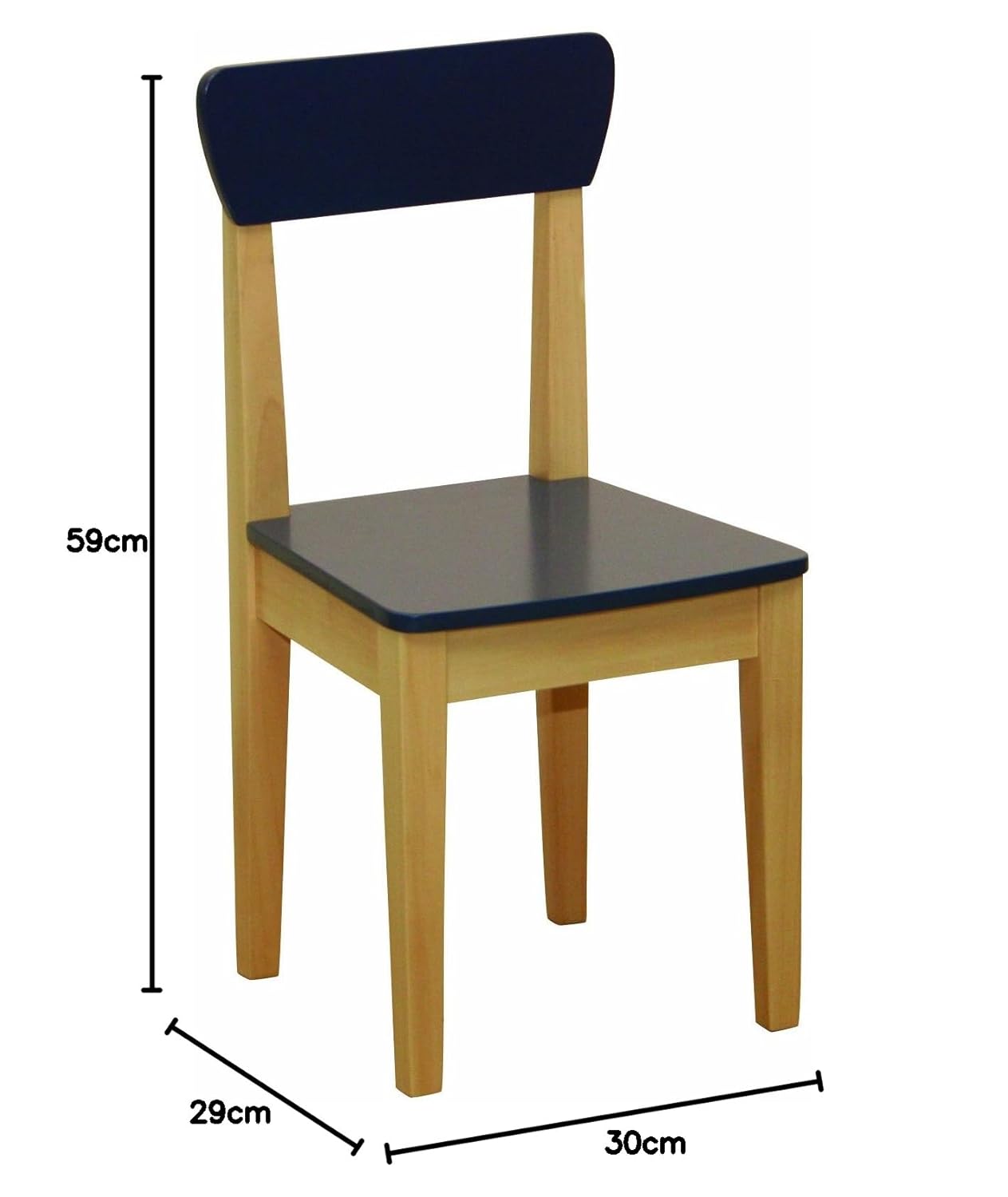 Kinderstuhl, Blau / Natur