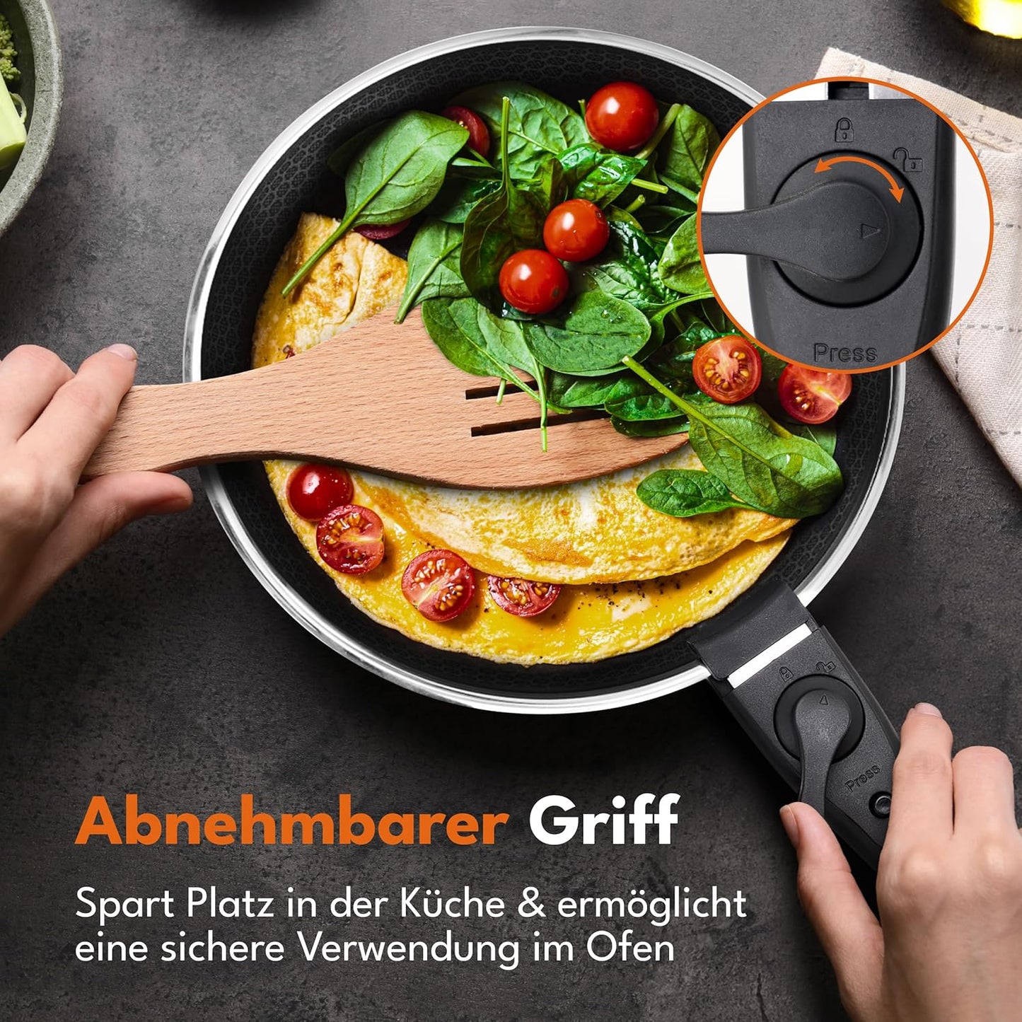 Pfannenset mit Abnehmbarem Griff (4-teilig)