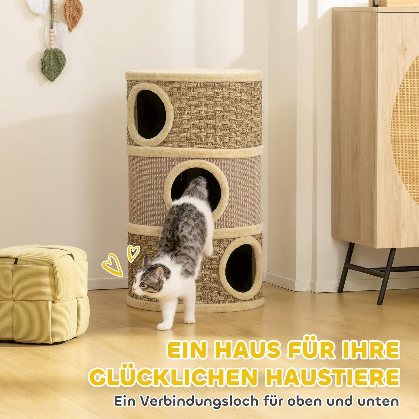Kratztonne, 45L x 45B x 79H cm Mit Innenloch