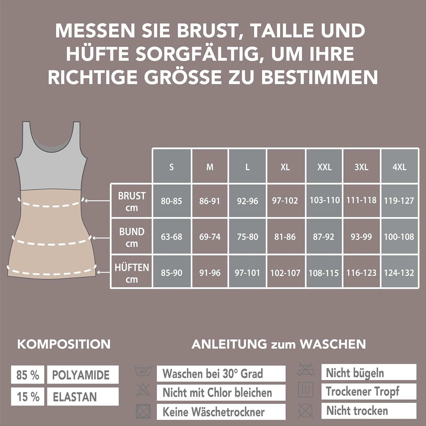 Shapewear Damen Bauchweg Miederhose, L Weiss