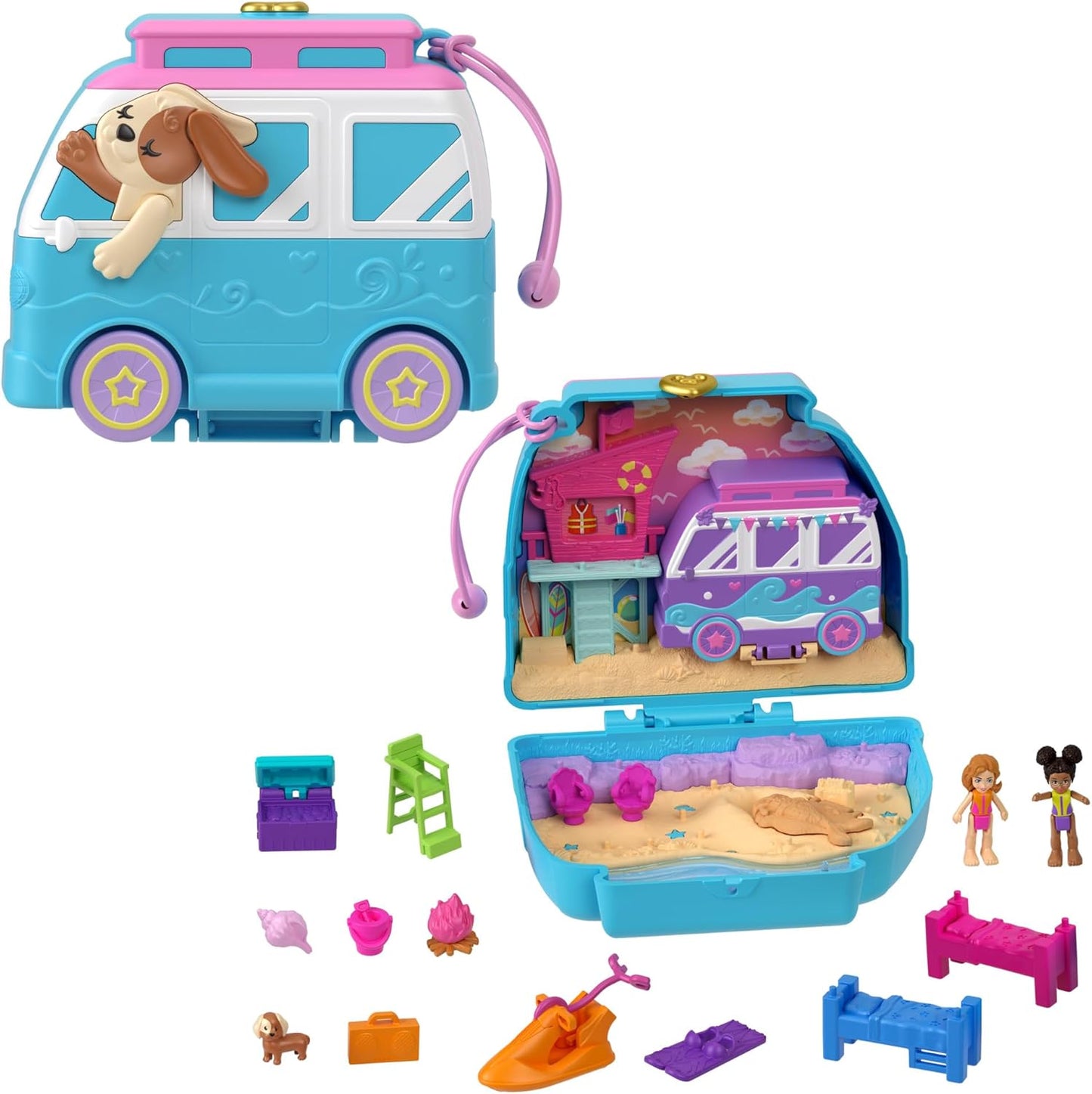 Urlaub am Hundestrand Spielset mit Puppen und Zubehör, Urlaub Am Hundestrand Schatulle