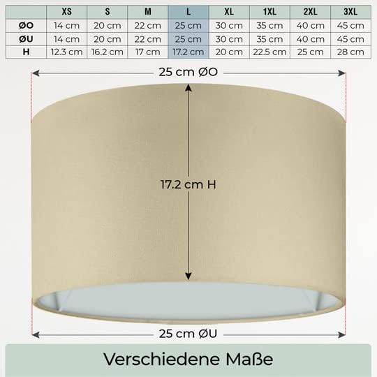 Lampenschirm, Beige Ø25cm | Höhe 17,2cm
