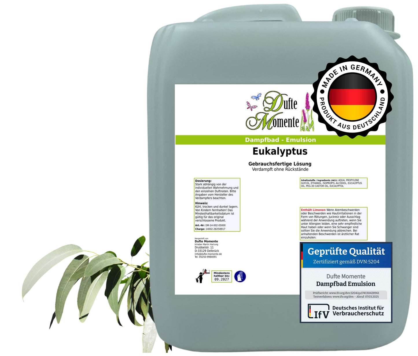 Dampfbad Emulsion Eukalyptus, 5 Liter