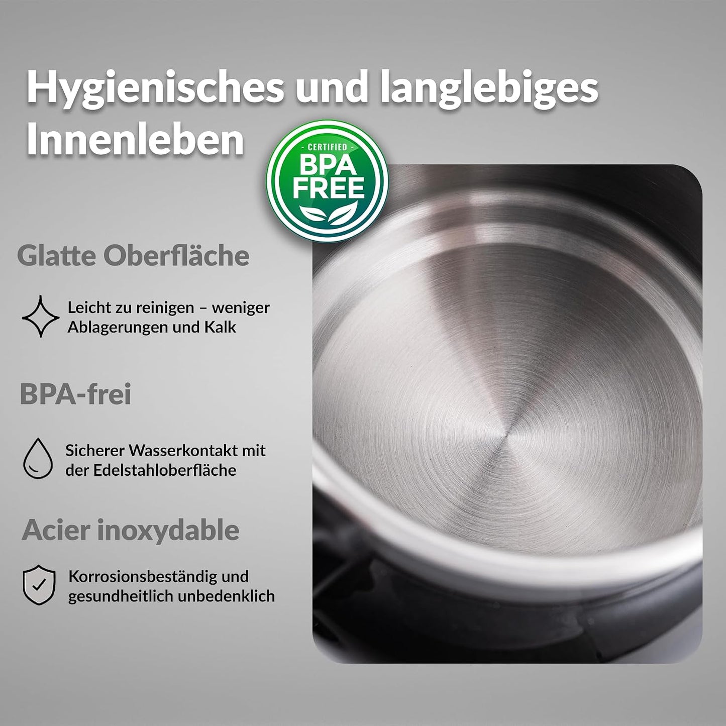 Wasserkocher mit Temperatureinstellung, Schwarz