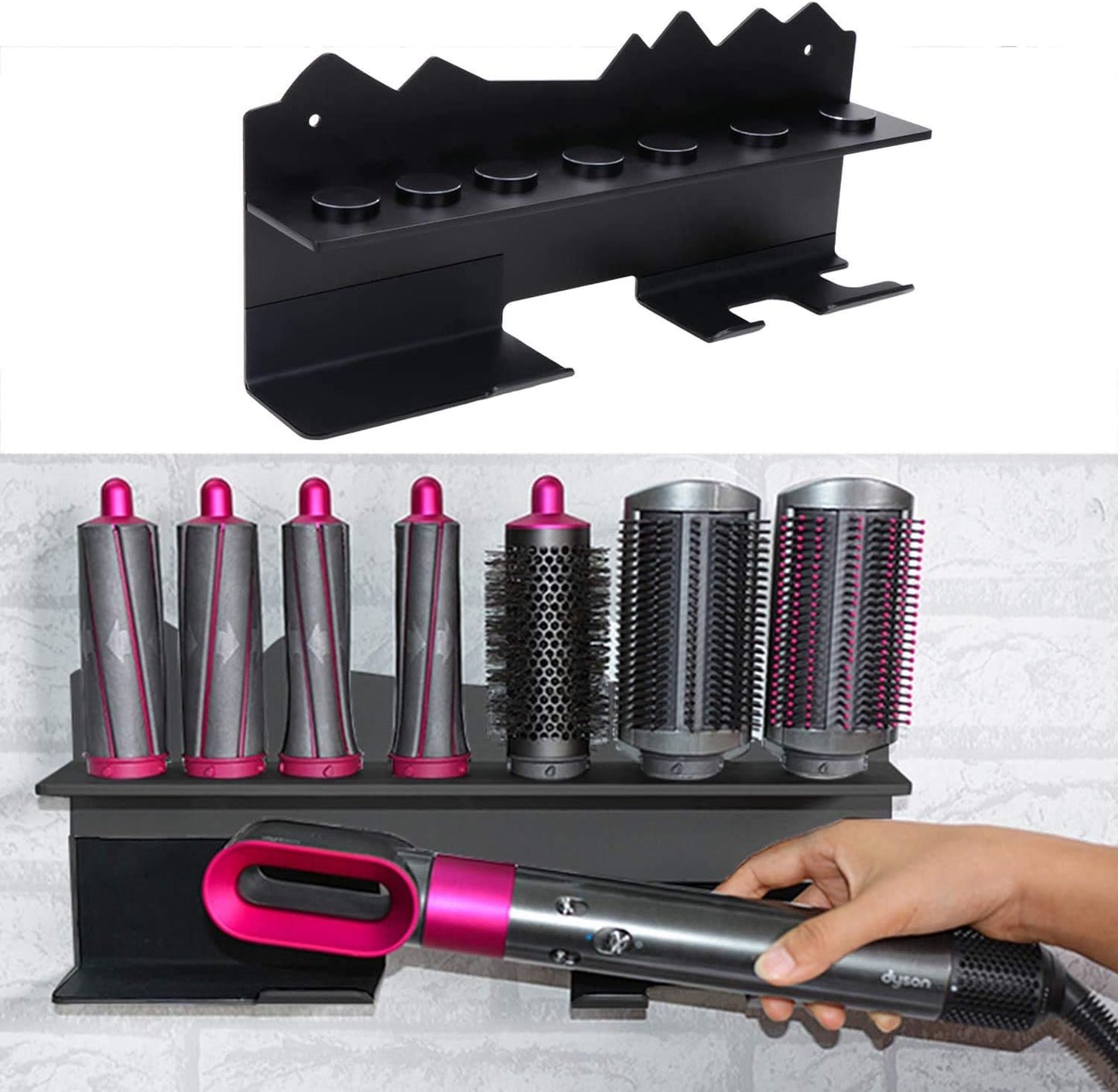 Wandhalterung für Dyson Airwrap Styler, Schwarz