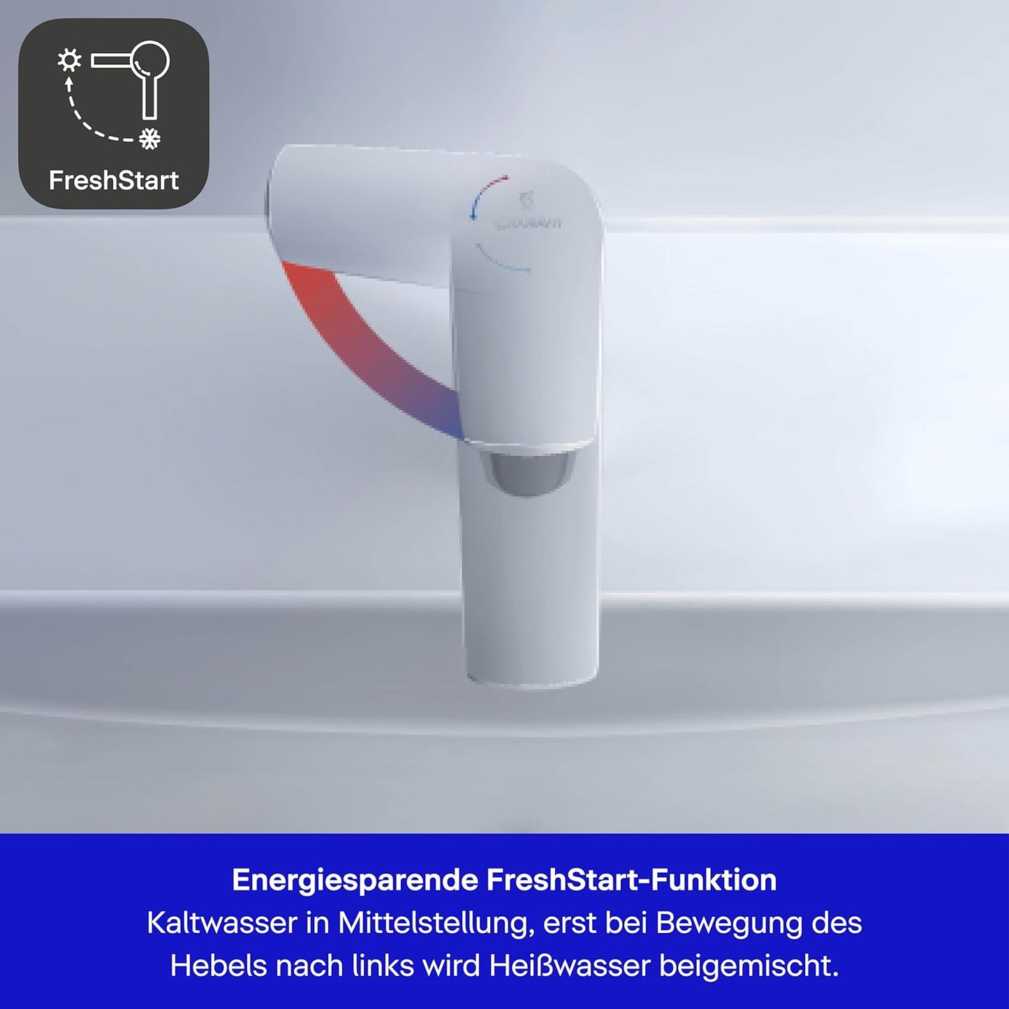 Waschtischarmatur No.1, mit FreshStart, mit Zugstangen-Ablaufgarnitur M