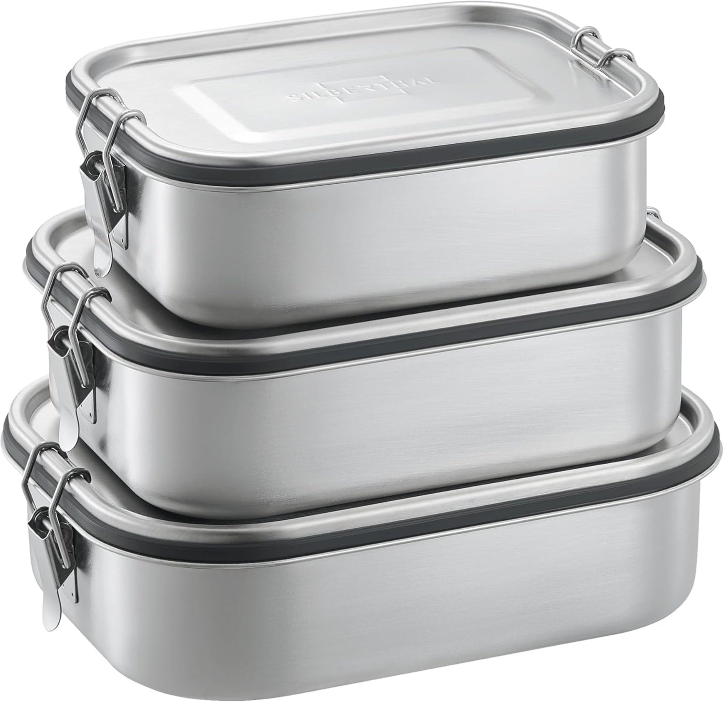 3-teiliges Brotdosen-Set mit Fächern, 3er Set