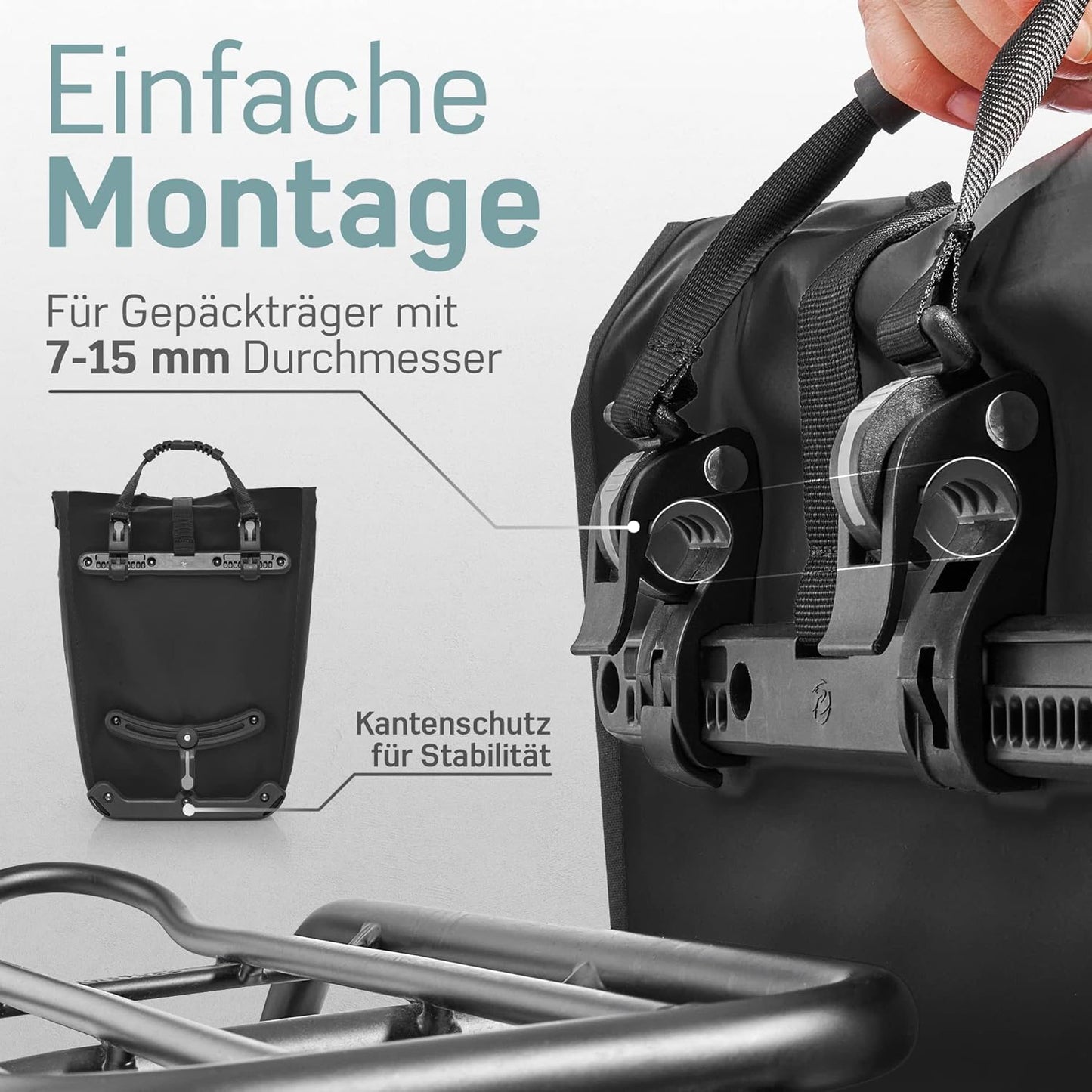 Velo-Einkaufstasche, Schwarz