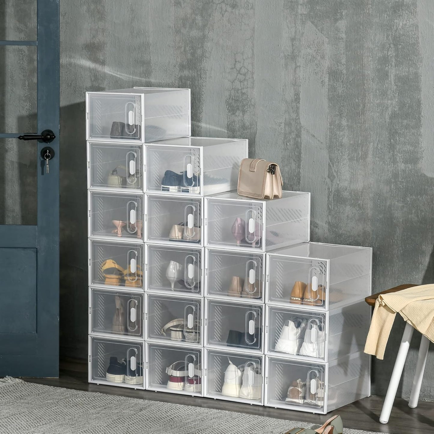 DIY Schuhschrank Kunststoff Transparent, 18