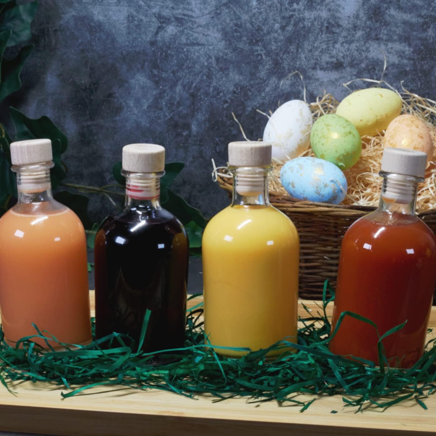 Apothekerflaschen-Set mit Korken und Gravur Frohe Ostern II, Frohe Ostern 2/Hgk