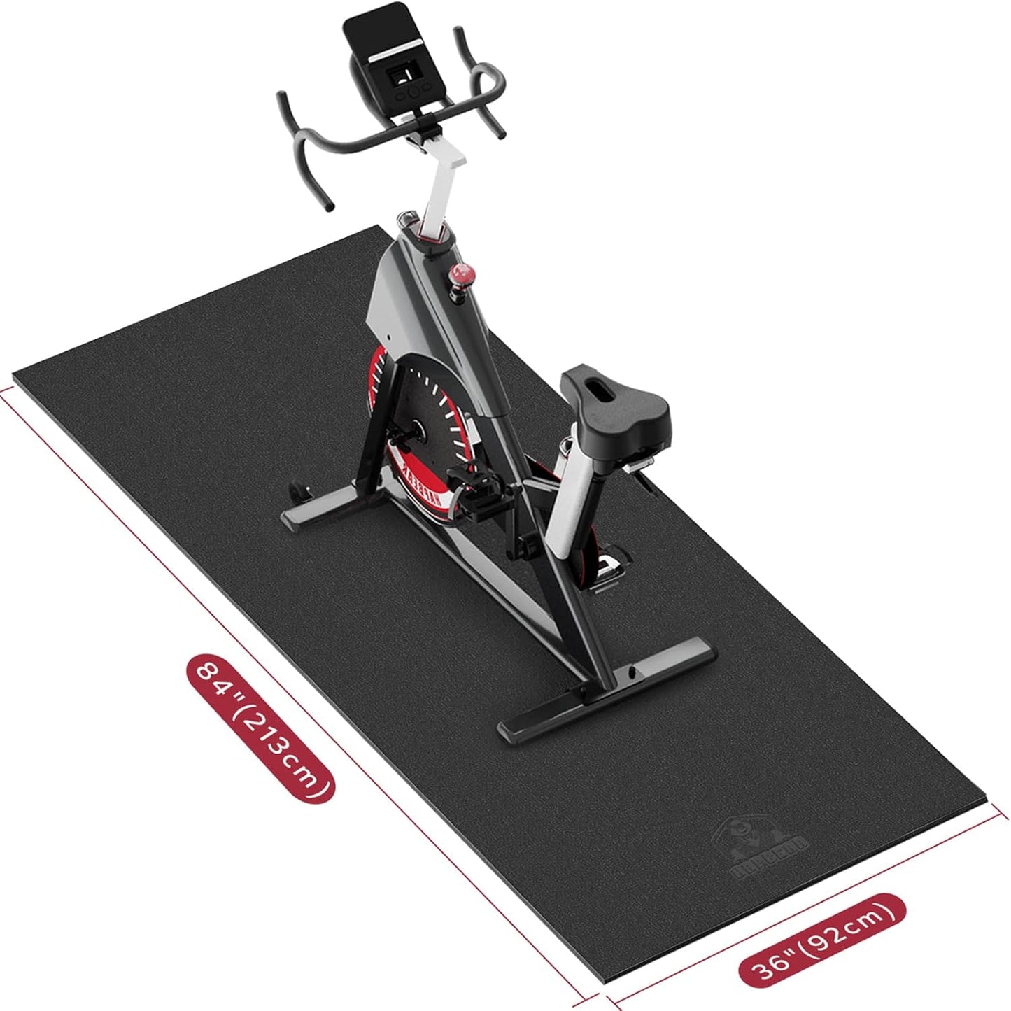 Bodenschutzmatte für Fitnessgeräte, C-Schwarz-213x92cmx6mm