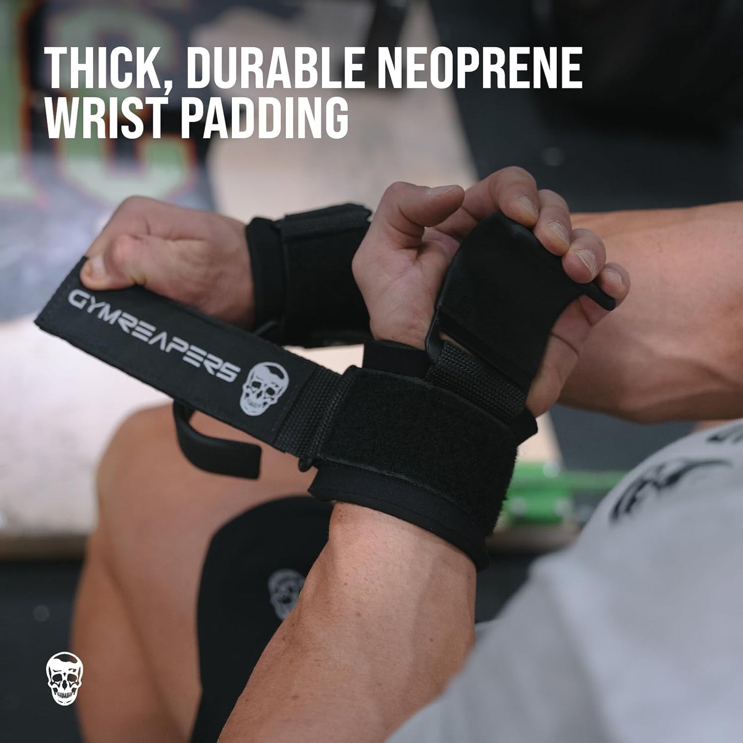 Gewichthebe-Haken mit Handgelenkschlaufen 2er-Set, Schwarz