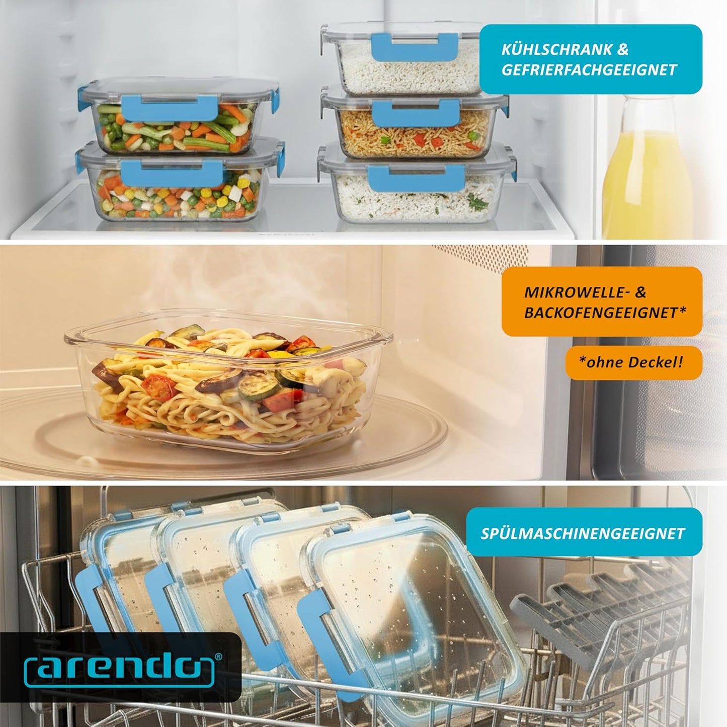 Glas-Lunchboxen Set