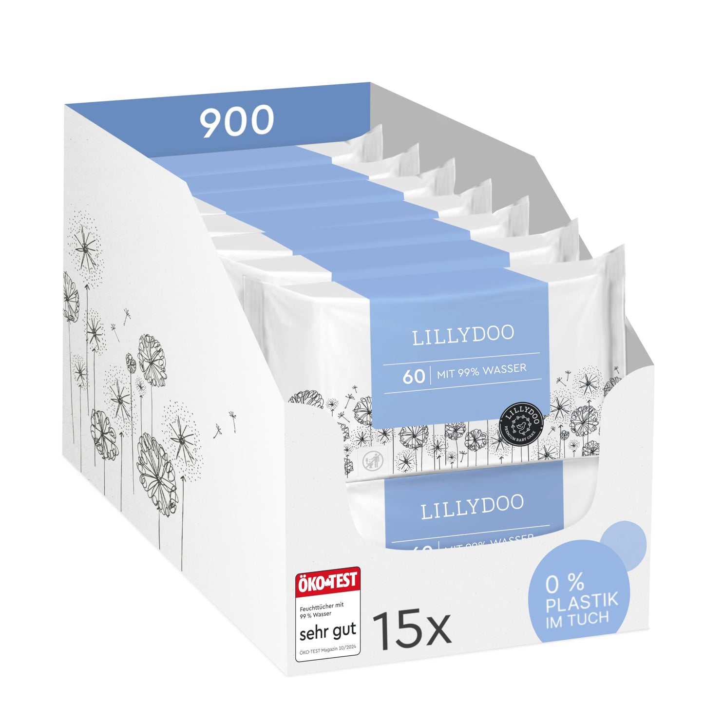 15er-Pack Baby-Feuchttücher, 60 stück (15er Pack)