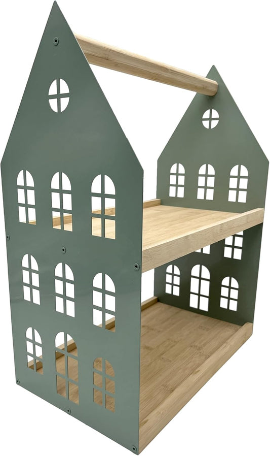 Etagere mit 2 Etagen und Griff, Grün 23.5 x 40 x 51 cm