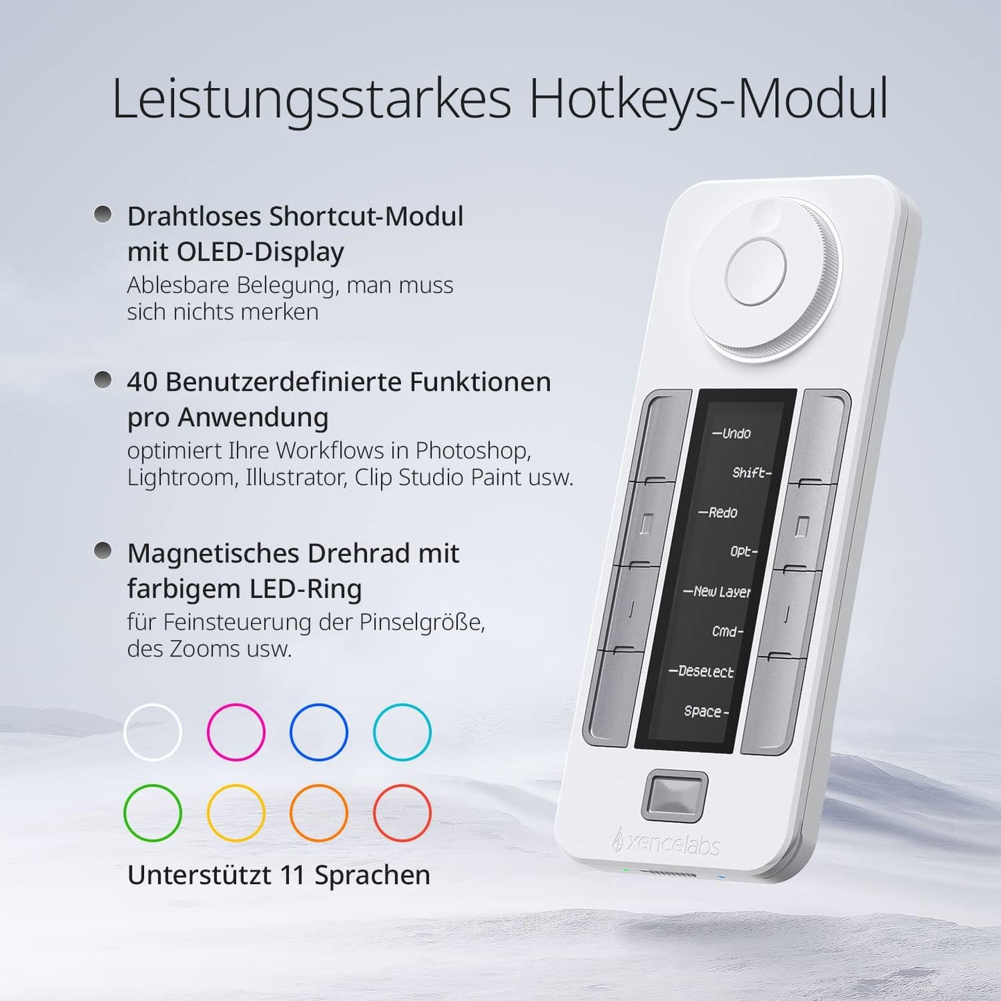 Zeichentablett mit Quick Key 2, Nebelweiss