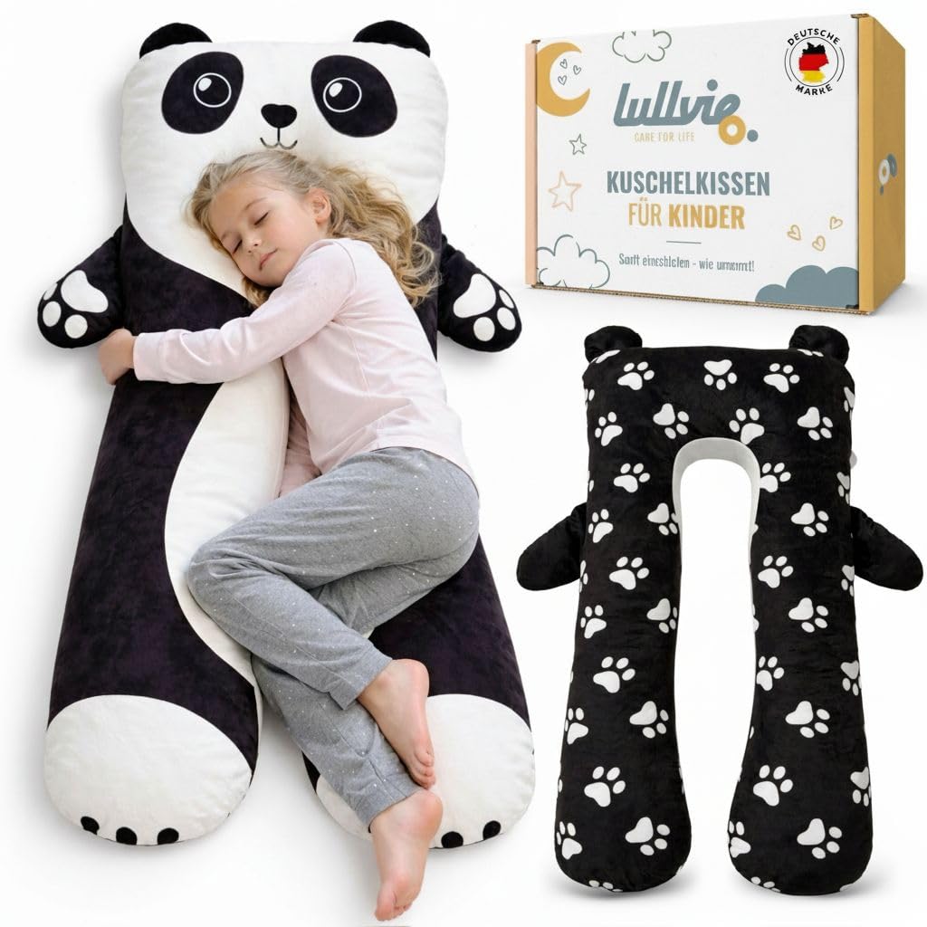 Kuscheltier Panda Kissen (118x56cm) mit Wäschesack