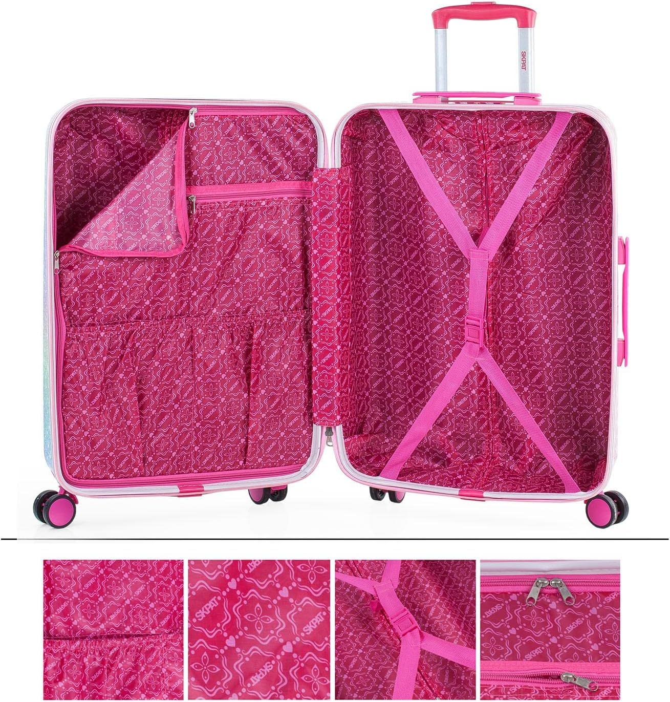 2-teiliges Kinderkoffer-Set mit Rollen, S + M Fuchsia