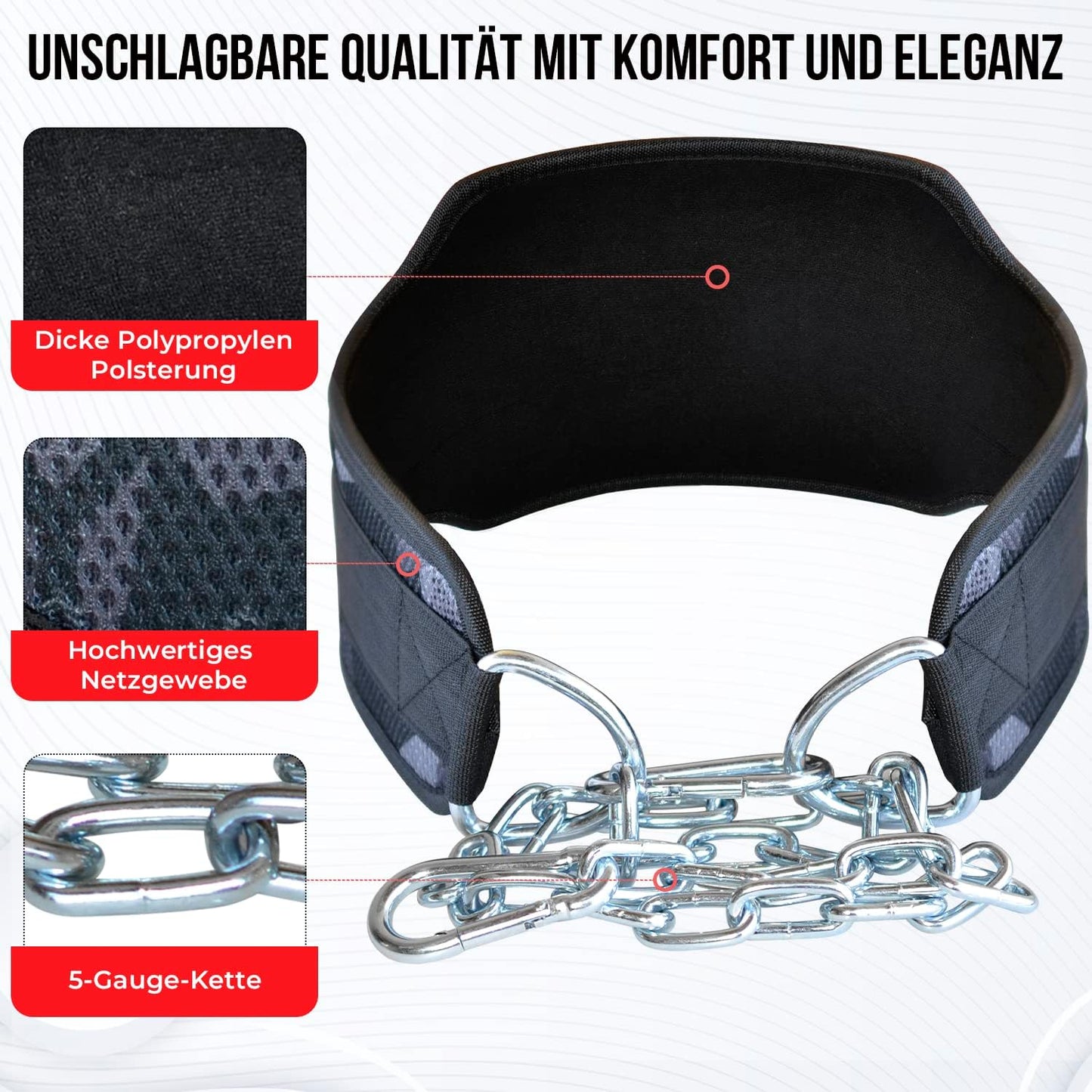 Dip-Gürtel mit Stahlkette, Graues Camo