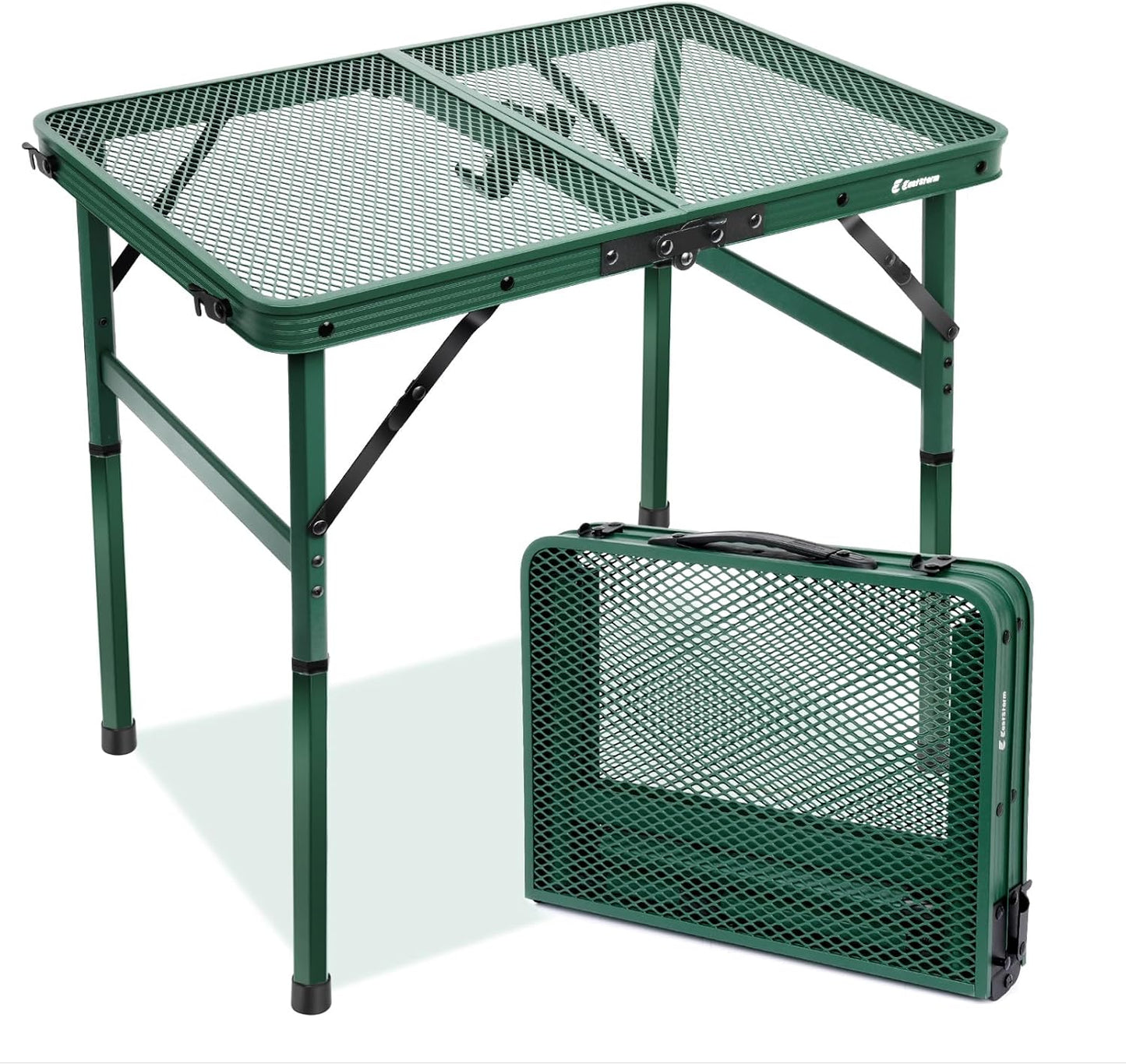 Höhenverstellbarer Campingtisch, Grün / 60 x 40 cm
