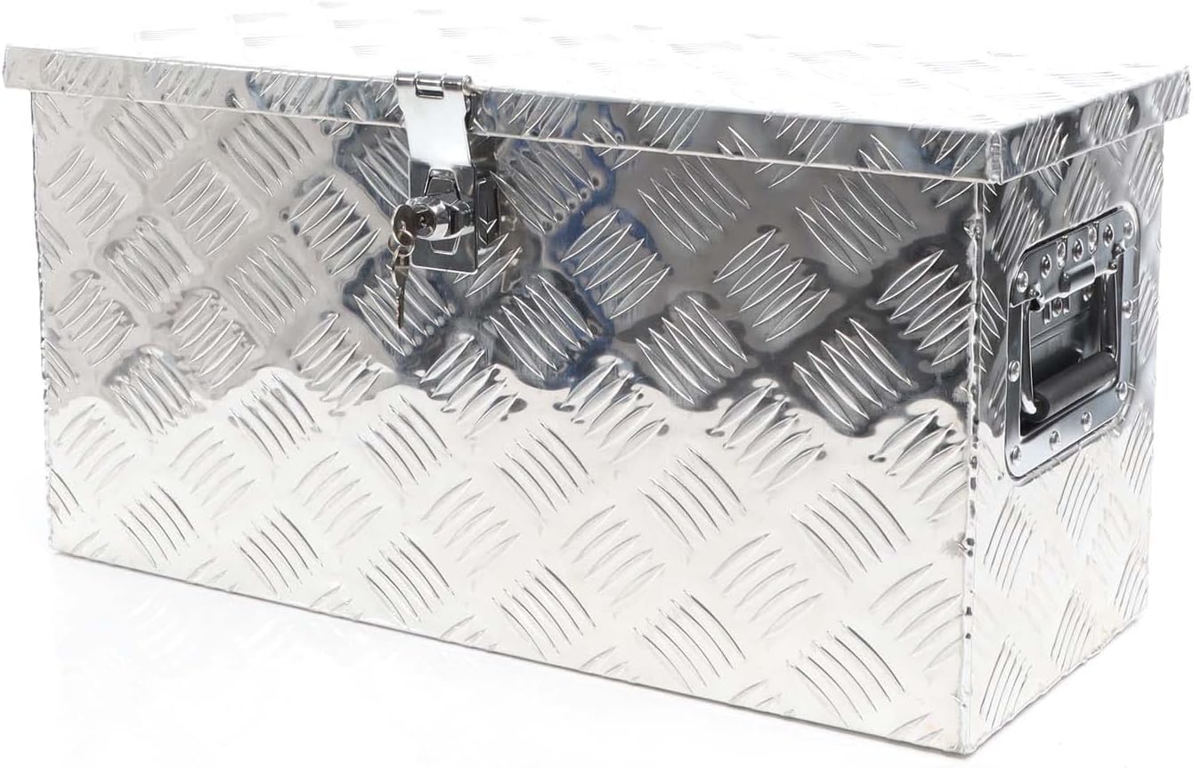 Alu Werkzeugkiste verschliessbar mit Deckel (60x25x30 cm)